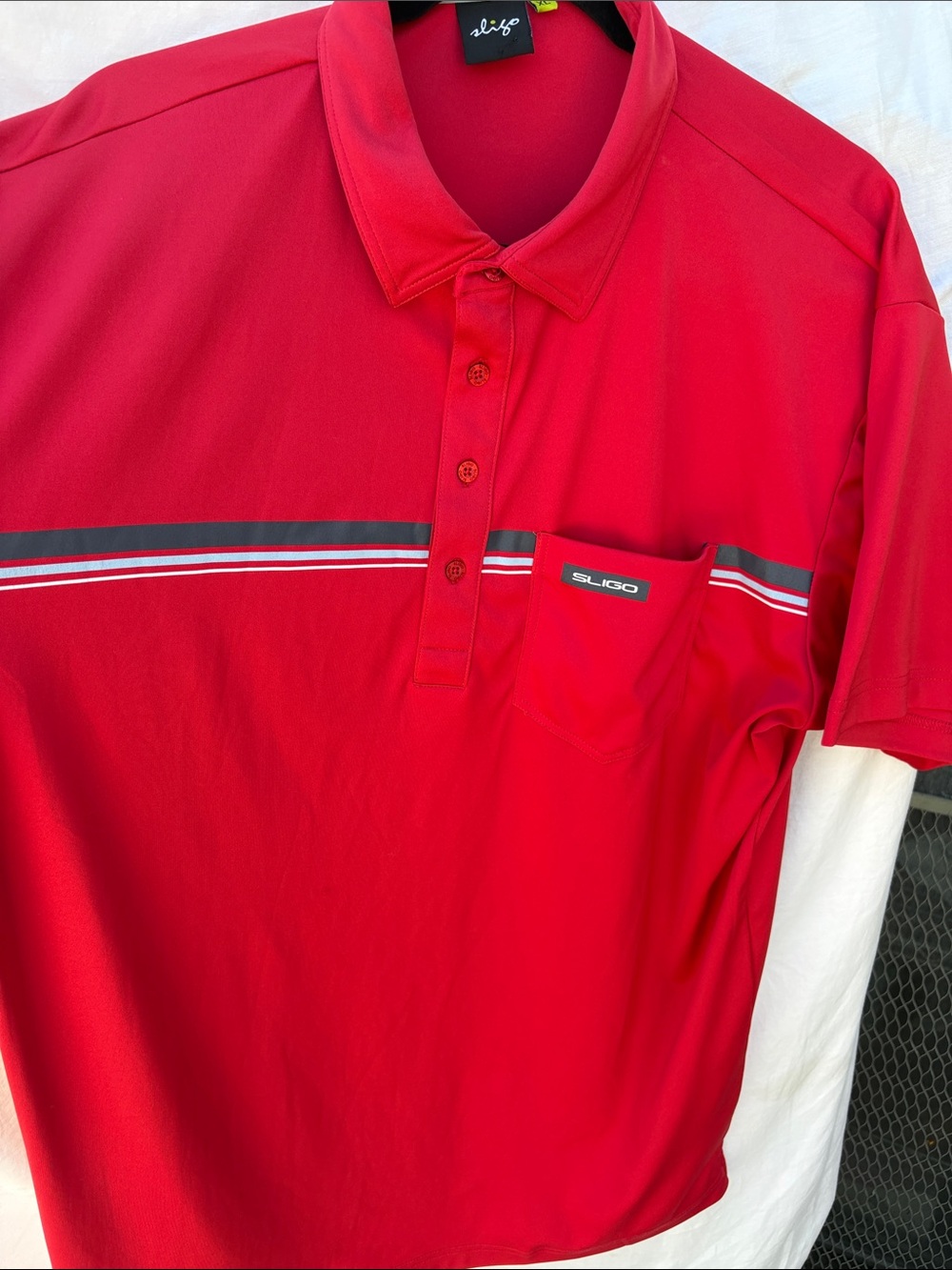 Sligo Men's Red Polo with Contrast Stripe